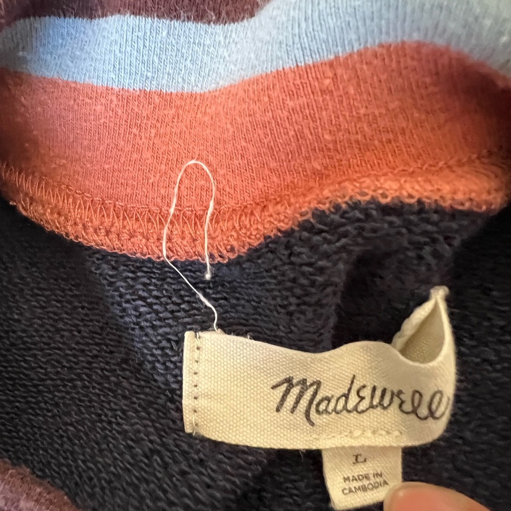 Madewell Dark blue Sweater with Striped Collar - Picture 4 of 6